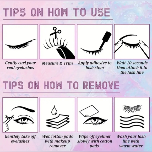 NEW 5 pairs of faux mink cat eye style fluffy lightweight natural looking - Picture 6 of 6